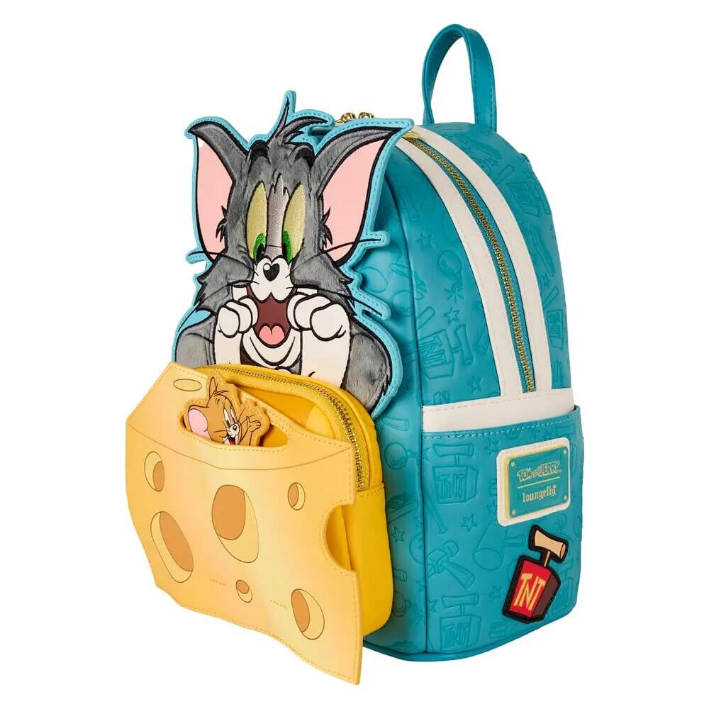 Zaino da adulto Tom & Jerry in similpelle con tasca frontale - Blu 4/5