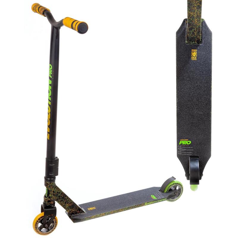 Stunt Scooter de alto rendimiento Evolution Pro 110mm Naranja/Verde