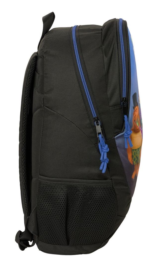 Mochila escolar infantil Brainrot adaptável a carrinho com porta-garrafas, azul. 3/3