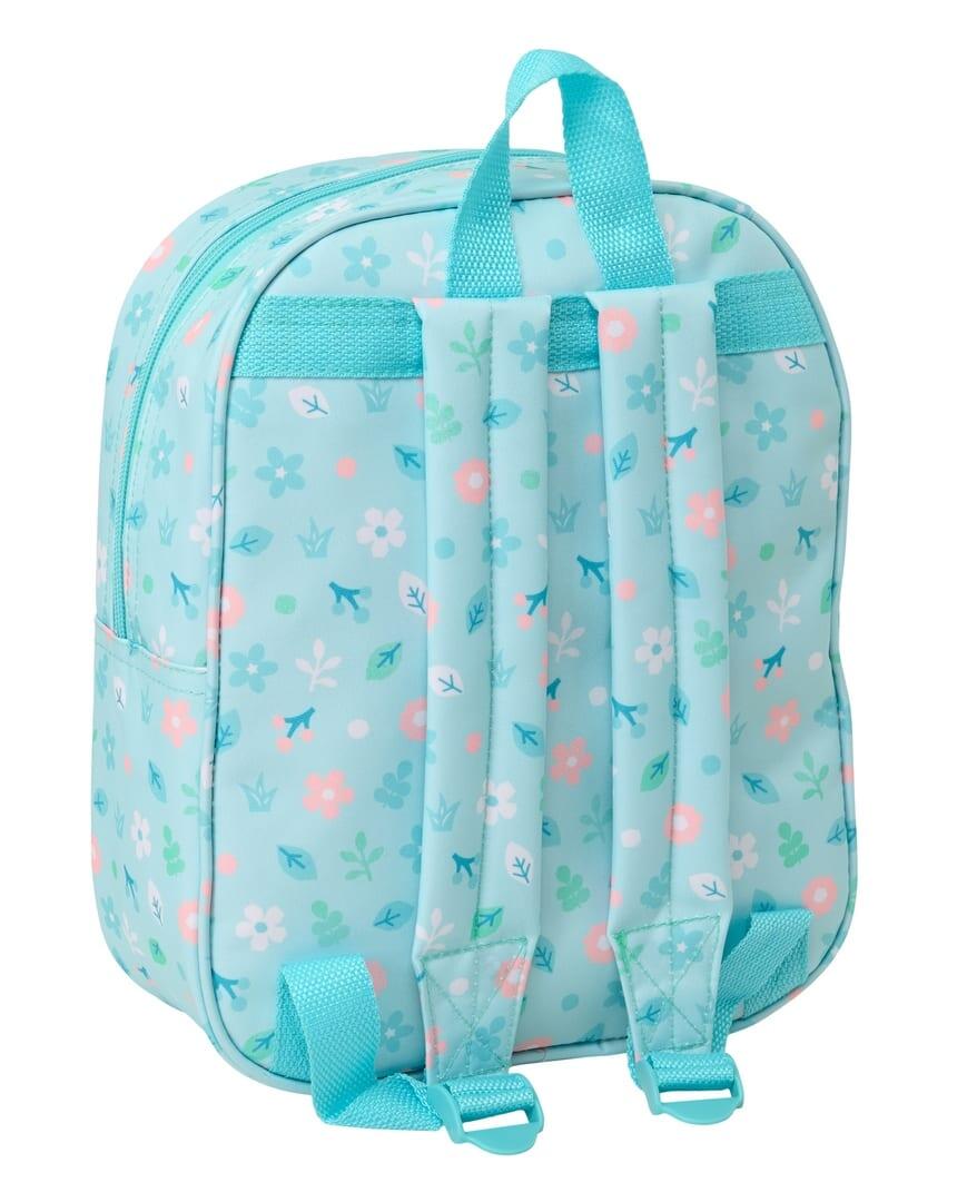 Mochila infantil Dumbo 3D com zíper e alça de mão, azul turquesa 2/3