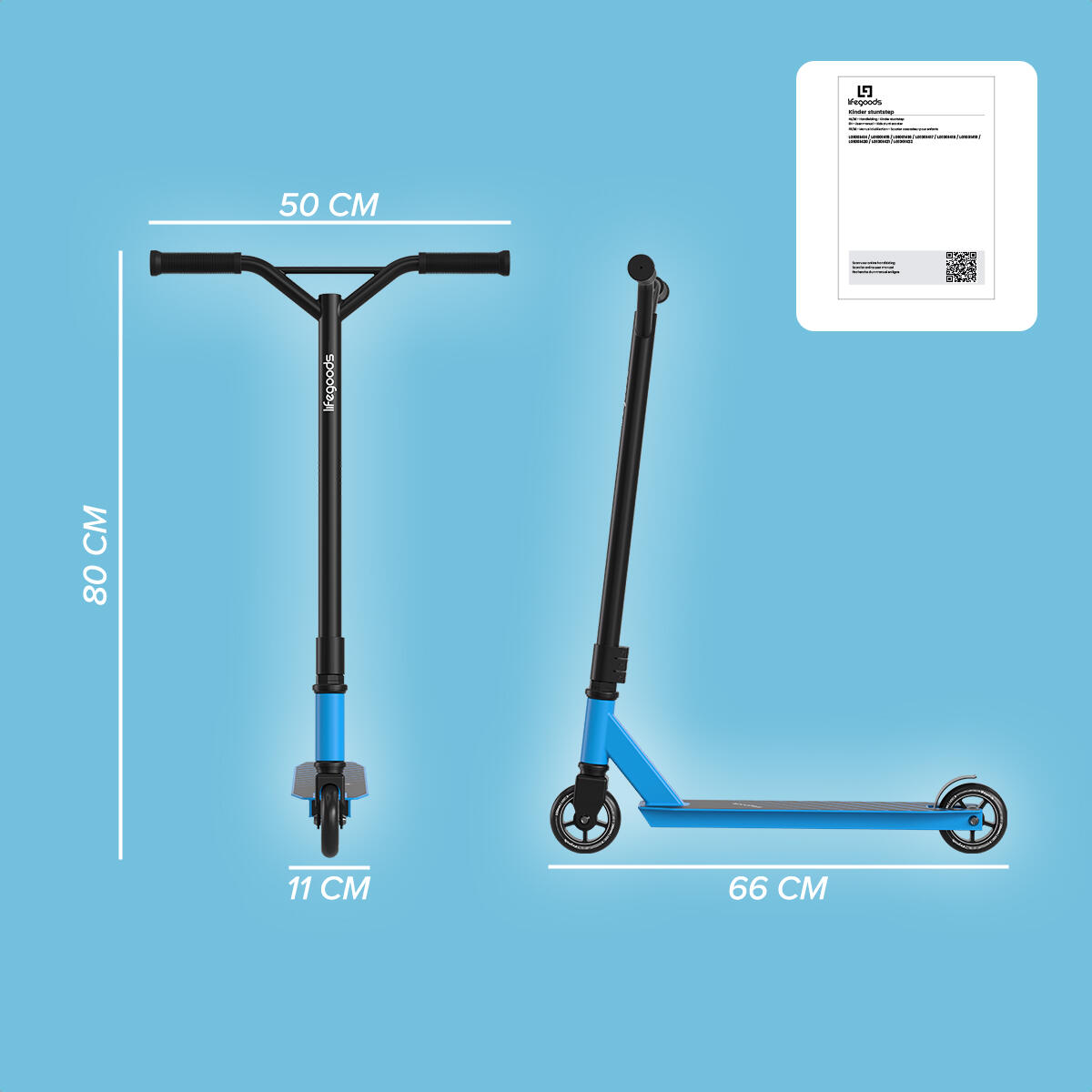 Stuntstep Fly Pro - 100mm - 100kg - zwart/blauw 3/3
