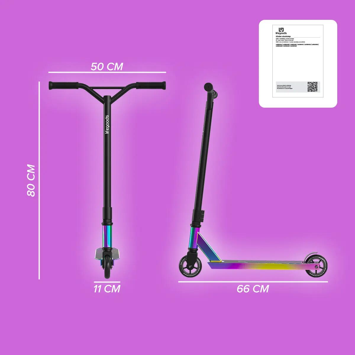 Stuntstep Fly Pro - 100mm - 100kg - regenboog 3/3