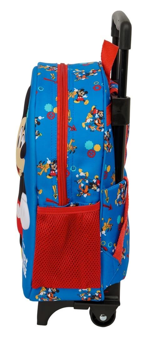 Mochila infantil com rodinhas 3D do Mickey Mouse e porta-garrafa - Azul 3/3