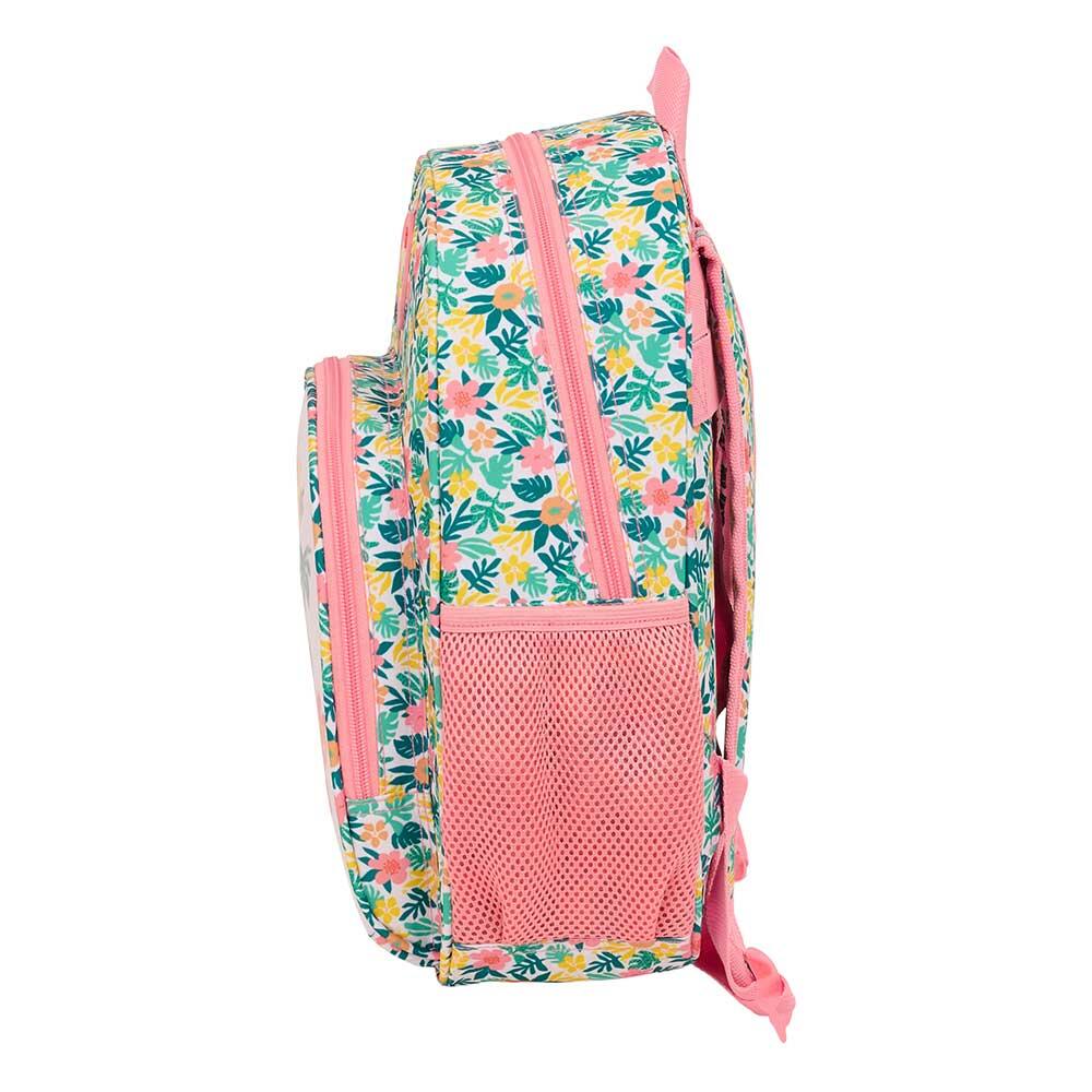 Mochila escolar infantil Vaiana, adaptável a carrinhos, com bolso frontal, rosa. 3/3