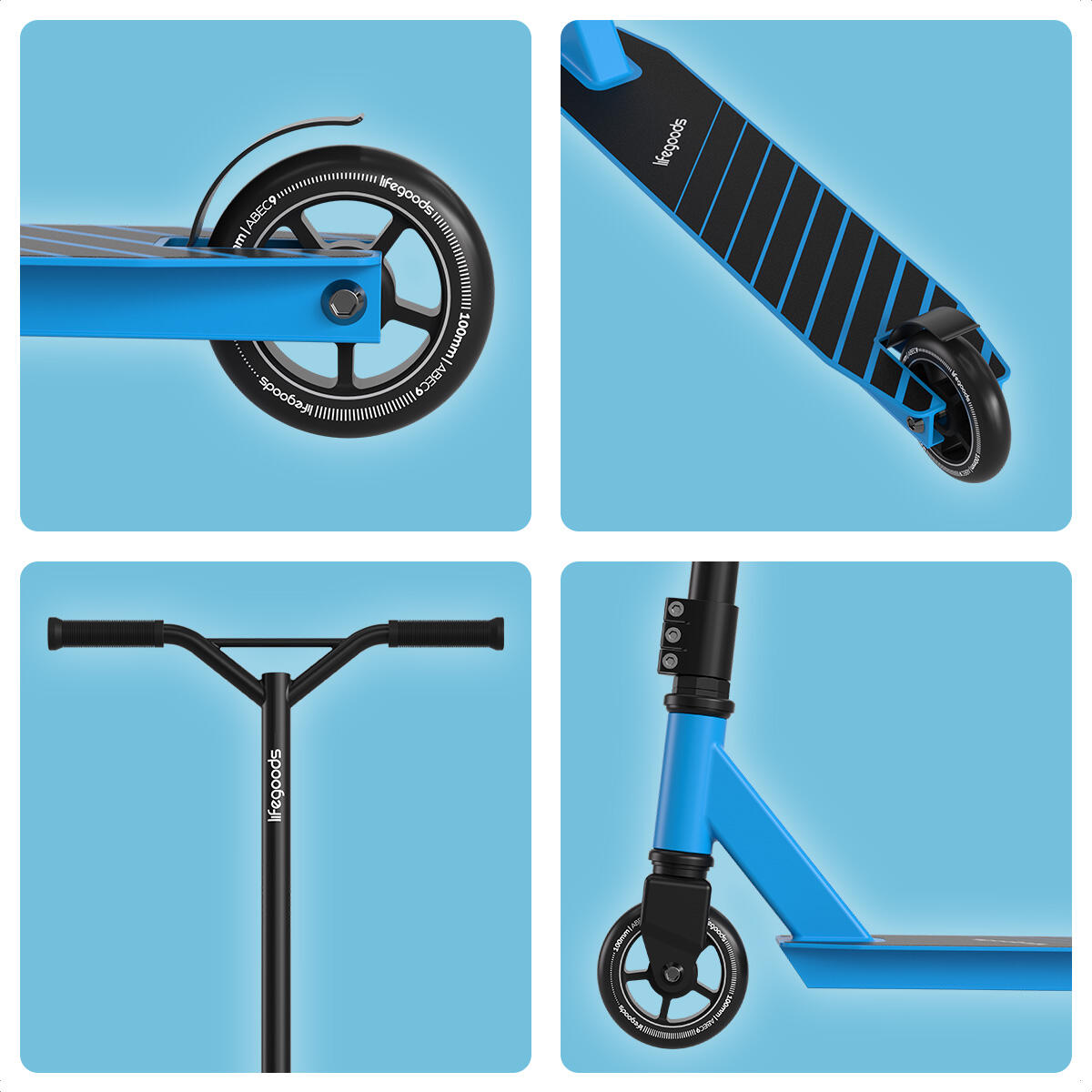Stuntstep Fly Pro - 100mm - 100kg - zwart/blauw 2/3