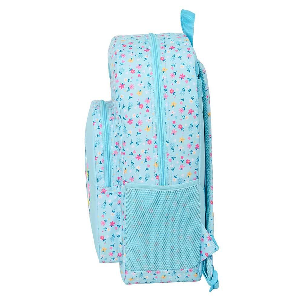 Zaino scolastico per bambini Blackfit8 Petals con tasca frontale, colore blu. 3/3