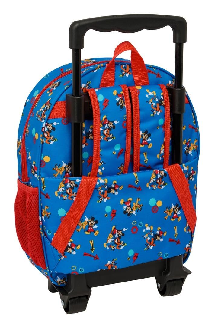 Mochila infantil com rodinhas 3D do Mickey Mouse e porta-garrafa - Azul 2/3