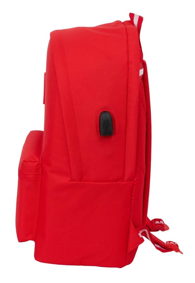 Mochila Sevilla FC para adultos, para laptop de 15,6", com porta USB e bolso 3/5