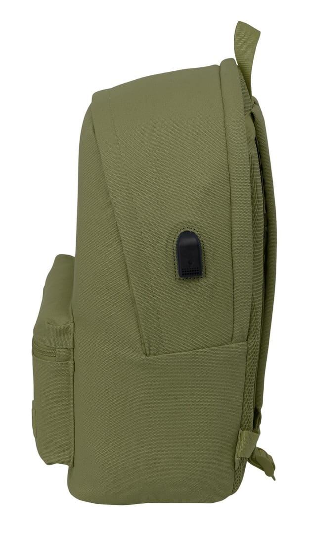 Mochila para laptop adulto de 15,6" com USB e bolso frontal - Verde 3/6