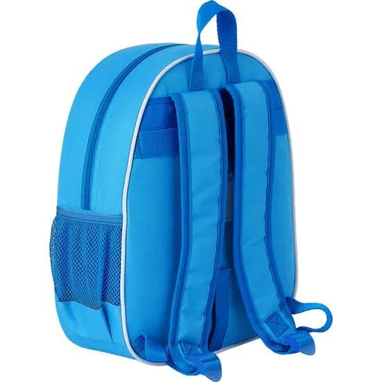 Mochila 3D Infantil Baby Shark con Portabotellas y Asas Acolchadas Azul 2/4
