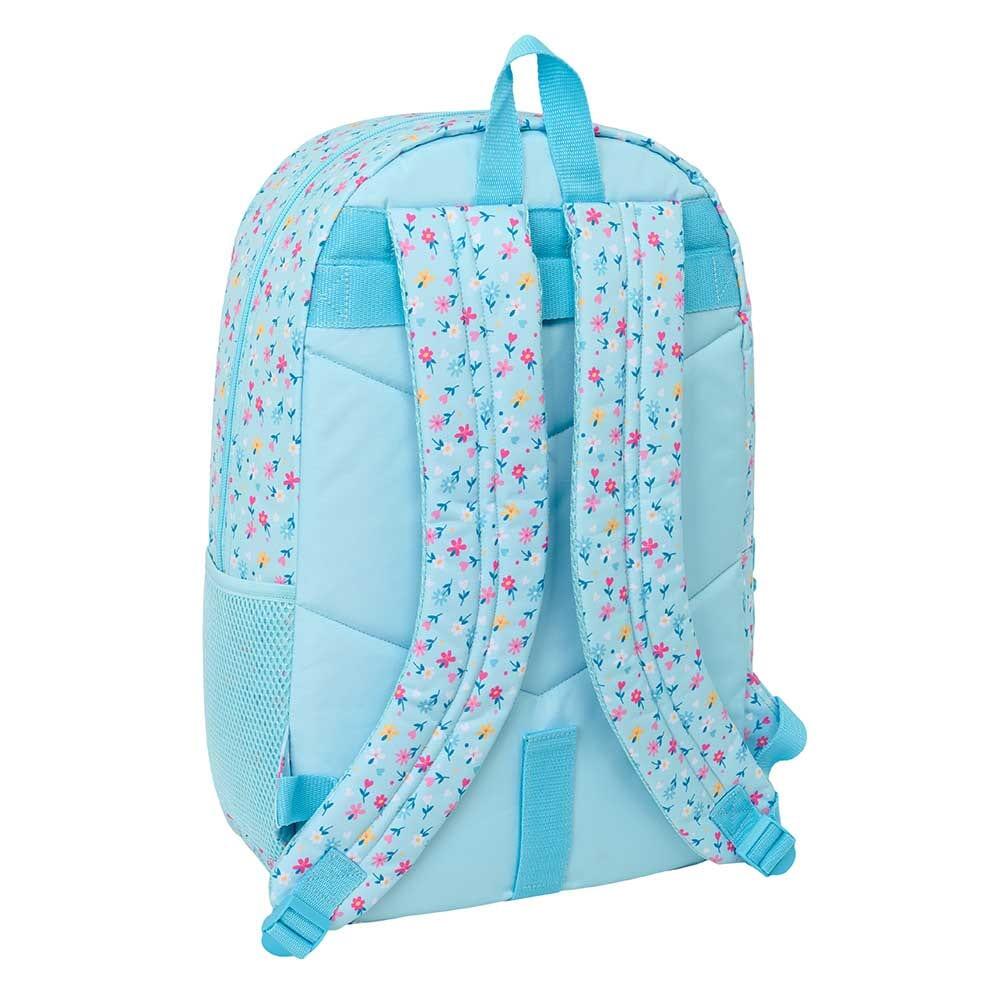 Zaino scolastico per bambini Blackfit8 Petals con tasca frontale, colore blu. 2/3