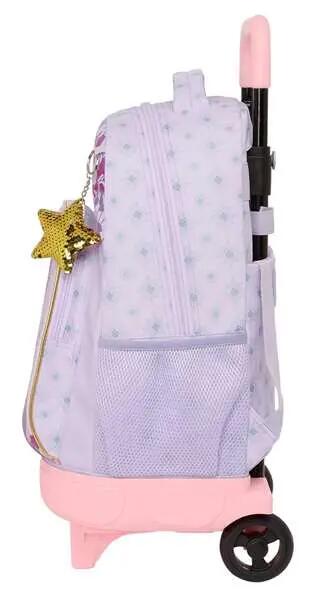 Mochila Escolar Infantil Wish con Ruedas Extraíble y Bolsillo Frontal Lila 3/6