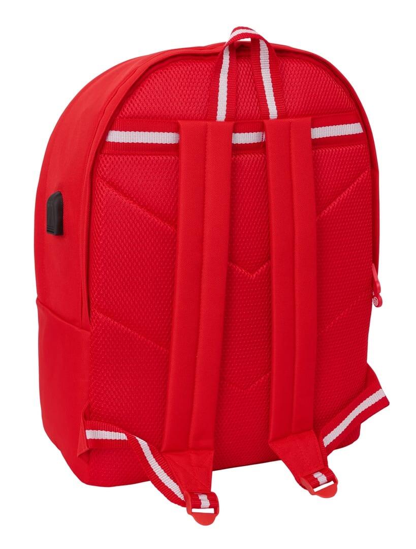 Mochila Sevilla FC para adultos, para laptop de 15,6", com porta USB e bolso 2/5