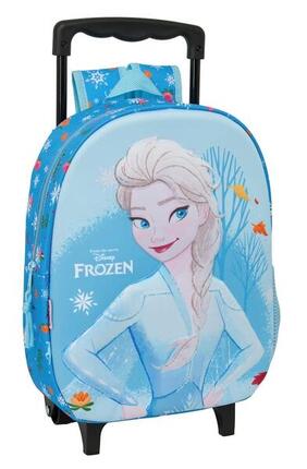 Mochila Guardería Infantil Frozen Adaptable a Carro con Cremallera Azul Claro