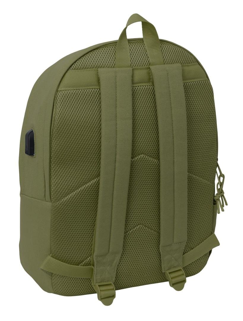 Mochila para laptop adulto de 15,6" com USB e bolso frontal - Verde 2/6