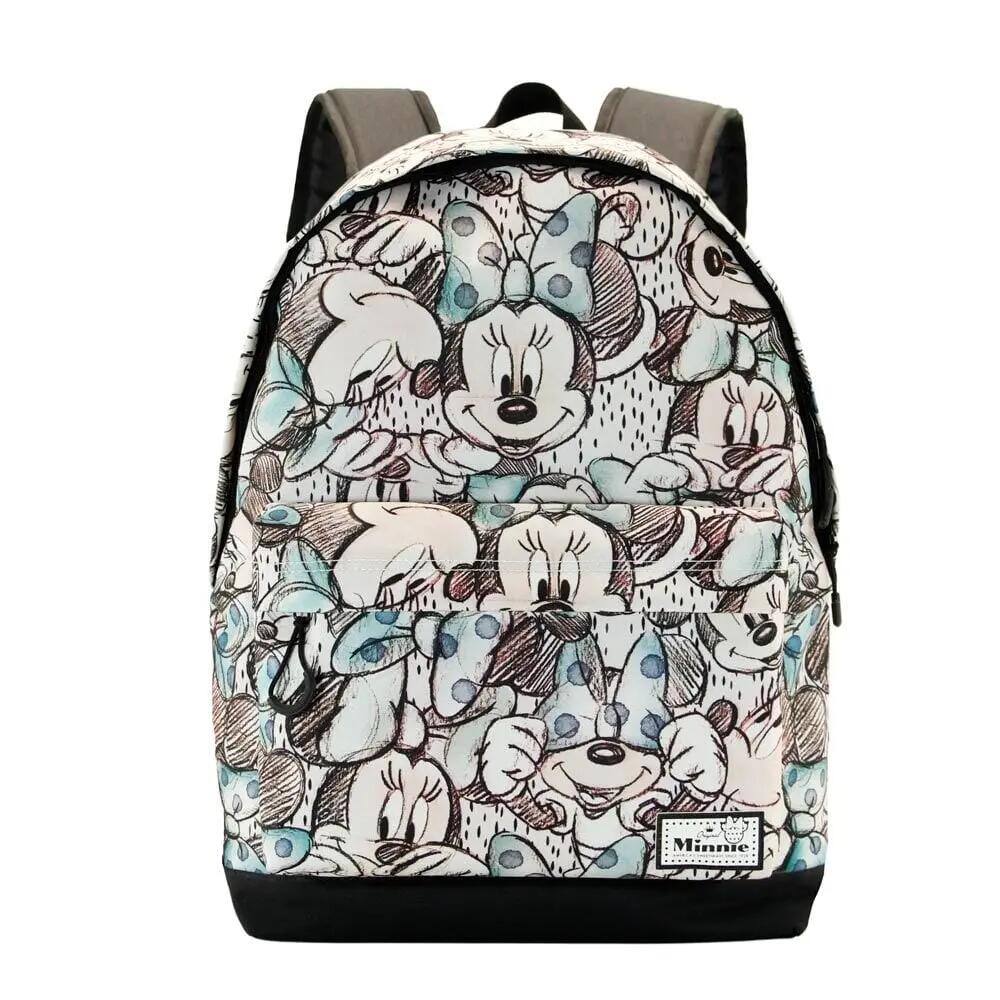 Zainetto per bambini di Minnie Mouse con tasca frontale, 41 cm, bianco e 3/4