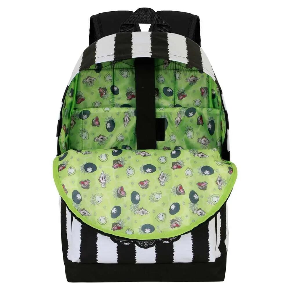 Zaino scolastico per adulti Beetlejuice con tasca frontale, 44 cm, bianco e nero 3/4