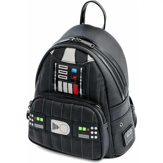 Mochila Escolar Infantil Darth Vader Adaptable a Carro con Bolsillo Azul
