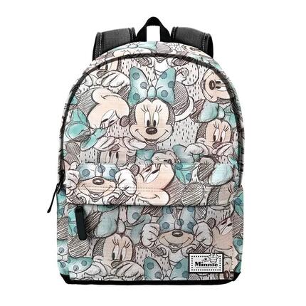 Sac à dos Minnie Mouse pour adulte avec poche avant, en cuir végétalien, rose