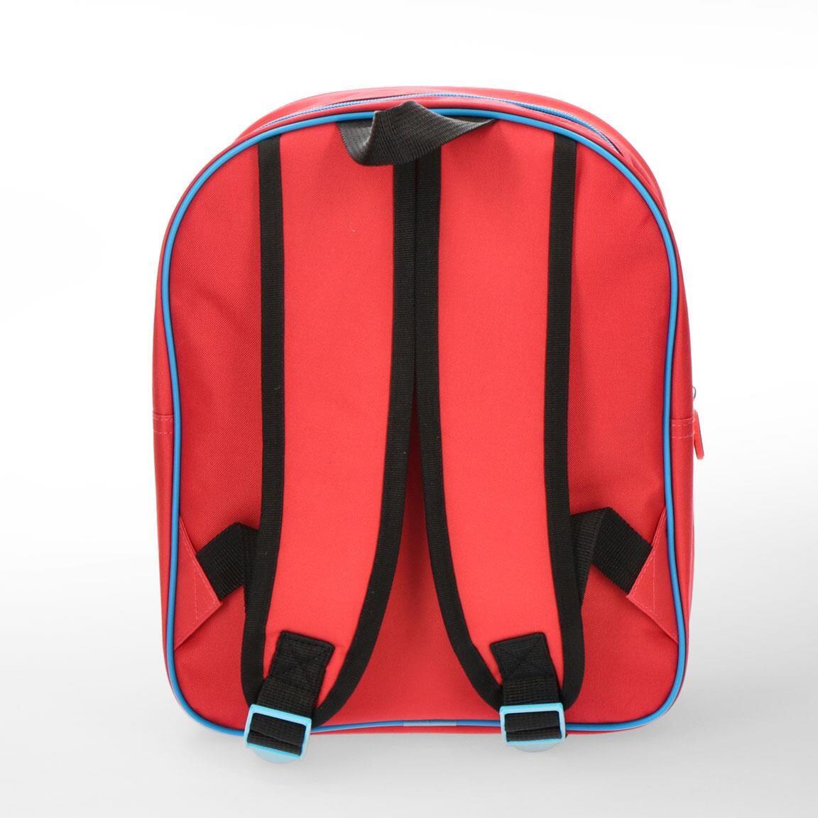Mochila escolar infantil dos Vingadores em poliéster com bolso frontal, vermelha 2/6