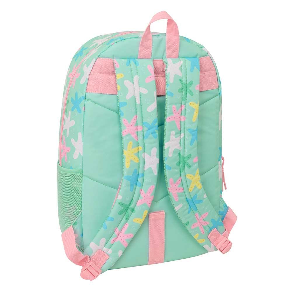 Mochila escolar infantil com estampa de estrelas, adaptável a carrinhos de 2/3