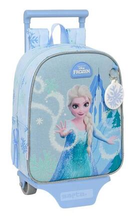 Mochila Guardería Infantil Frozen Adaptable a Carro con Cremallera Azul Claro
