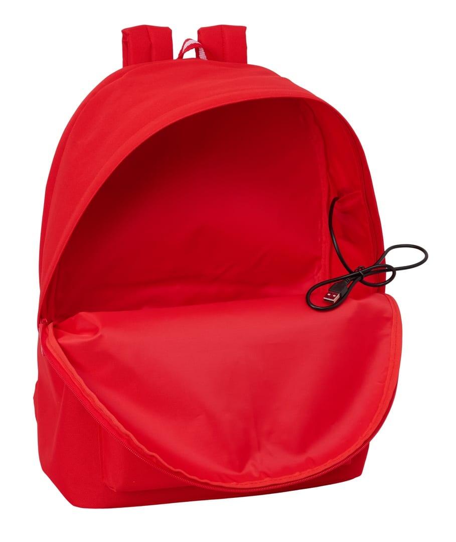 Mochila Sevilla FC para adultos, para laptop de 15,6", com porta USB e bolso 4/5
