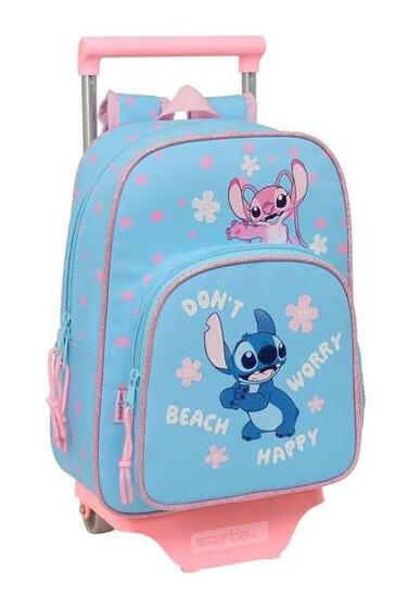 Stitch Kinderrucksack, Trolley-kompatibel, mit Vordertasche, Rosa