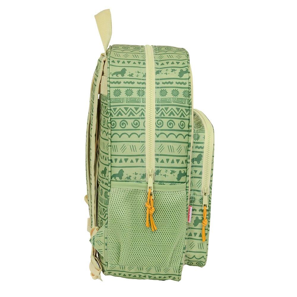 Mochila infantil Mufasa adaptável a carrinhos com bolso frontal verde 3/3