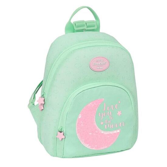 Blackfit8 Mini-Kinderrucksack mit Schmetterlingen und Vordertasche in Blau und