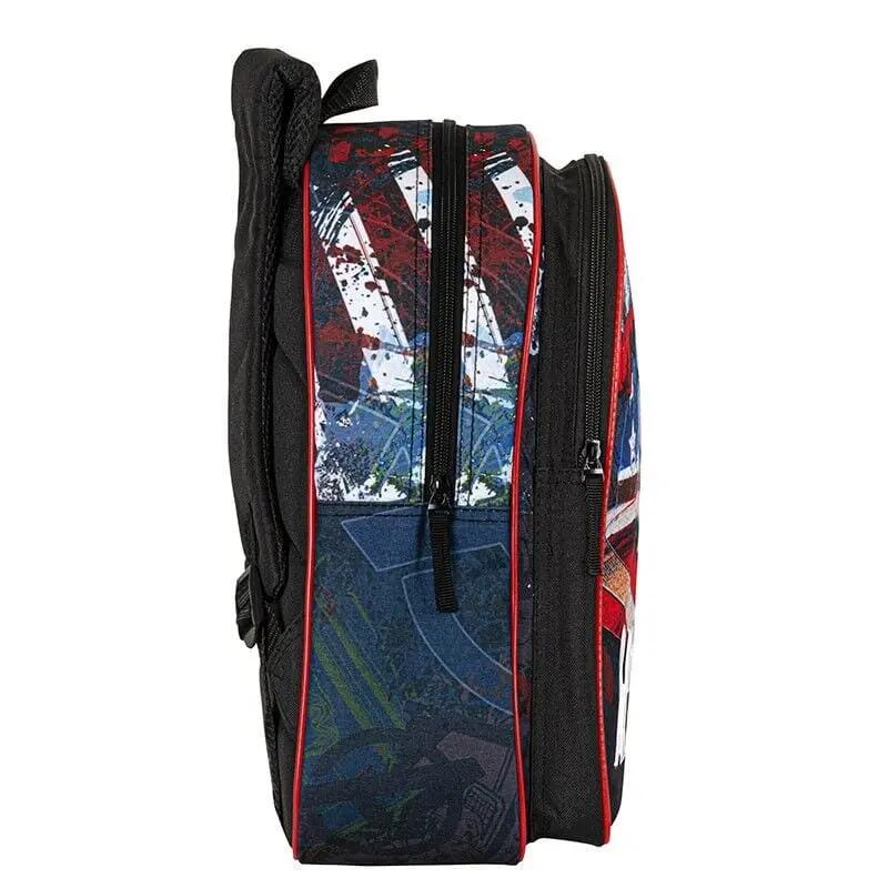 Zaino scolastico per bambini di Capitan America con 2 scomparti, blu e rosso 2/4