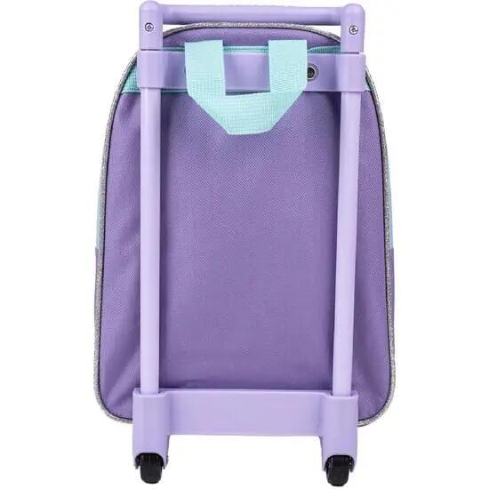 Mochila escolar infantil Frozen com rodinhas e alça telescópica, lilás 2/7