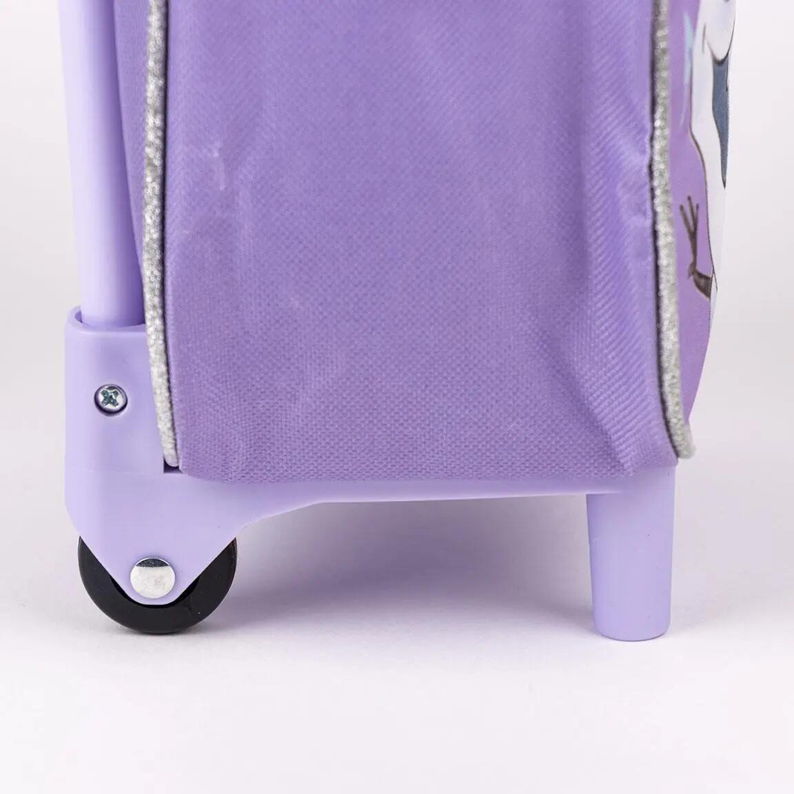 Mochila escolar infantil Frozen com rodinhas e alça telescópica, lilás 7/7