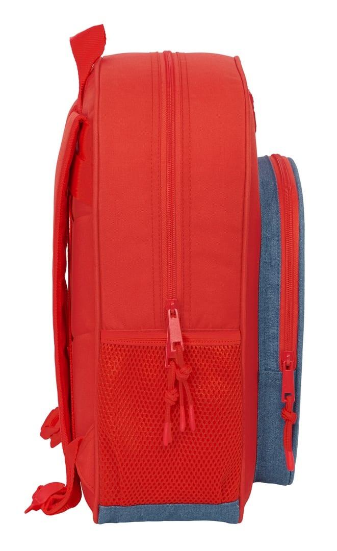 Mochila infantil Super Mario adaptável a carrinhos com bolso frontal - Vermelha 3/3