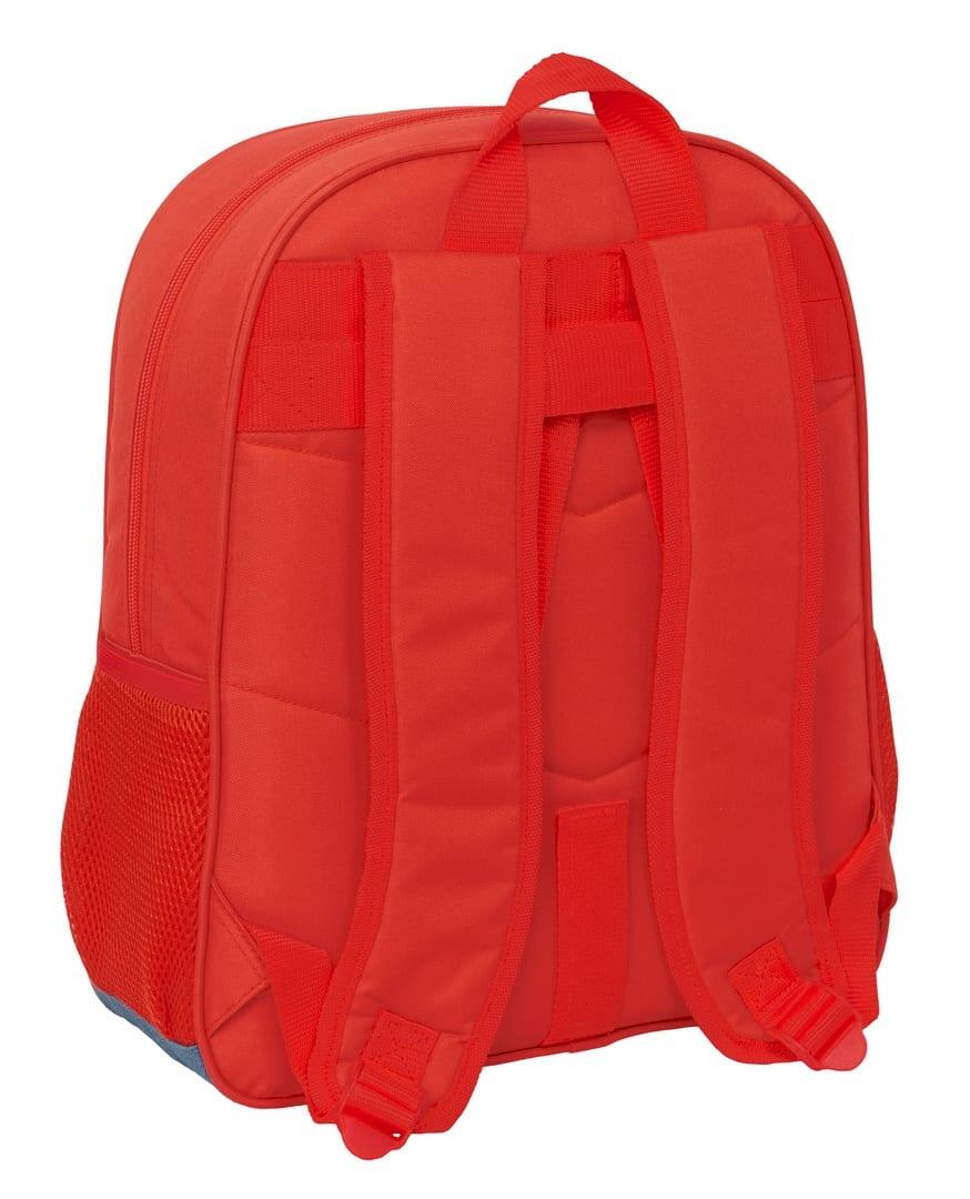Mochila infantil Super Mario adaptável a carrinhos com bolso frontal - Vermelha 2/3
