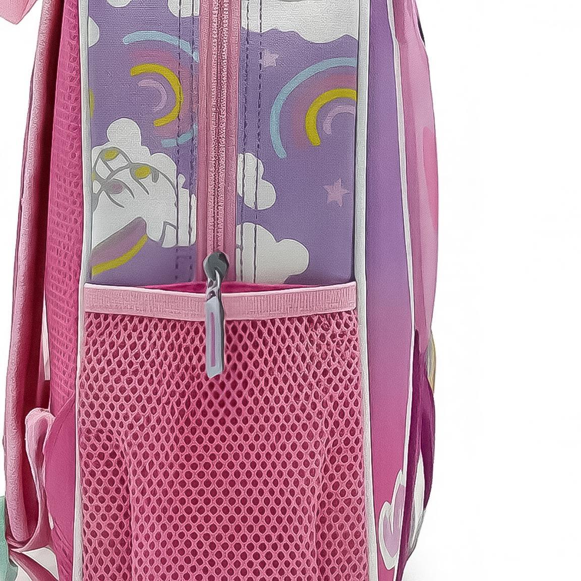 Mochila infantil 3D da Peppa Pig em poliéster com alças ajustáveis, rosa. 4/6