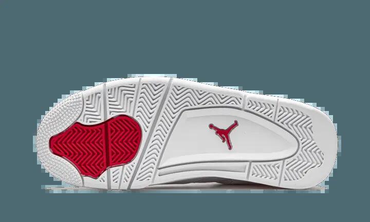 Schoenen - Streetwear - Unisex - Air Jordan 4 Retro - Metallic, Wit/Metaal/Zwart 3/6