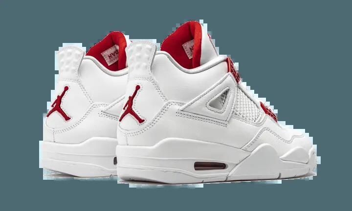 Schoenen - Streetwear - Unisex - Air Jordan 4 Retro - Metallic, Wit/Metaal/Zwart 2/6