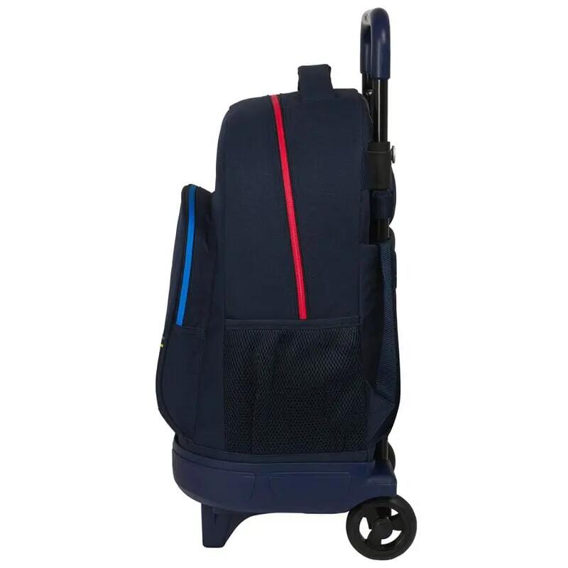 Zaino scolastico Benetton anni Sessanta per bambini con ruote e tasca, blu 3/3