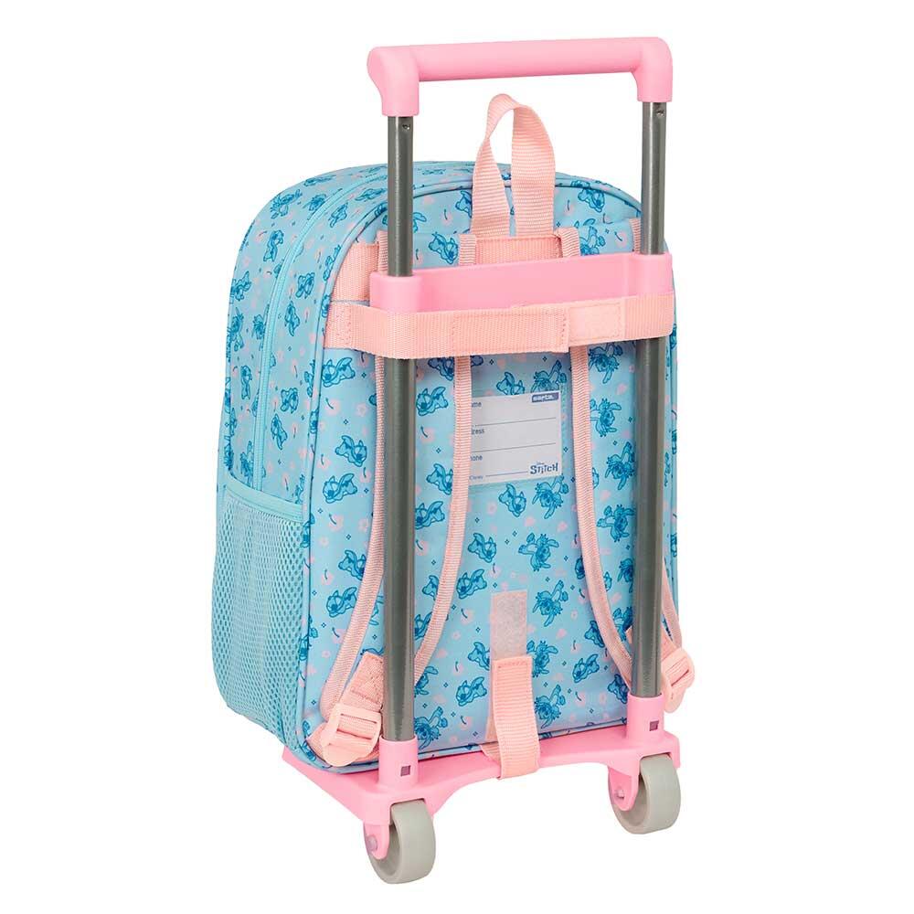 Mochila escolar infantil Stitch Ohana com rodinhas e bolso frontal - Azul 2/3