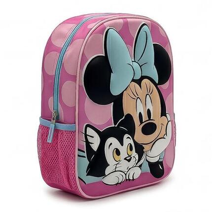 Sac à dos 3D Minnie Mouse pour enfants avec porte-bouteille et bretelles
