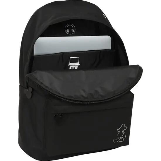 Mochila para Portátil Adultos Mickey Mouse 14,1″ con Bolsillo Frontal Negra 4/4