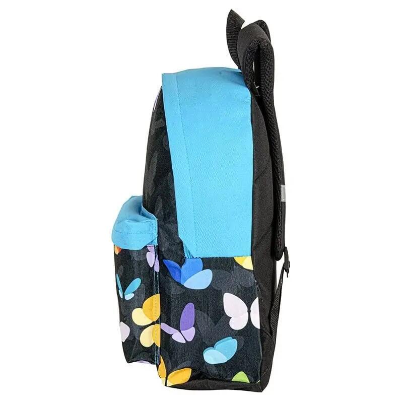 Zainetto per bambini con farfalle, tasca frontale e portaborraccia, multicolore 4/4