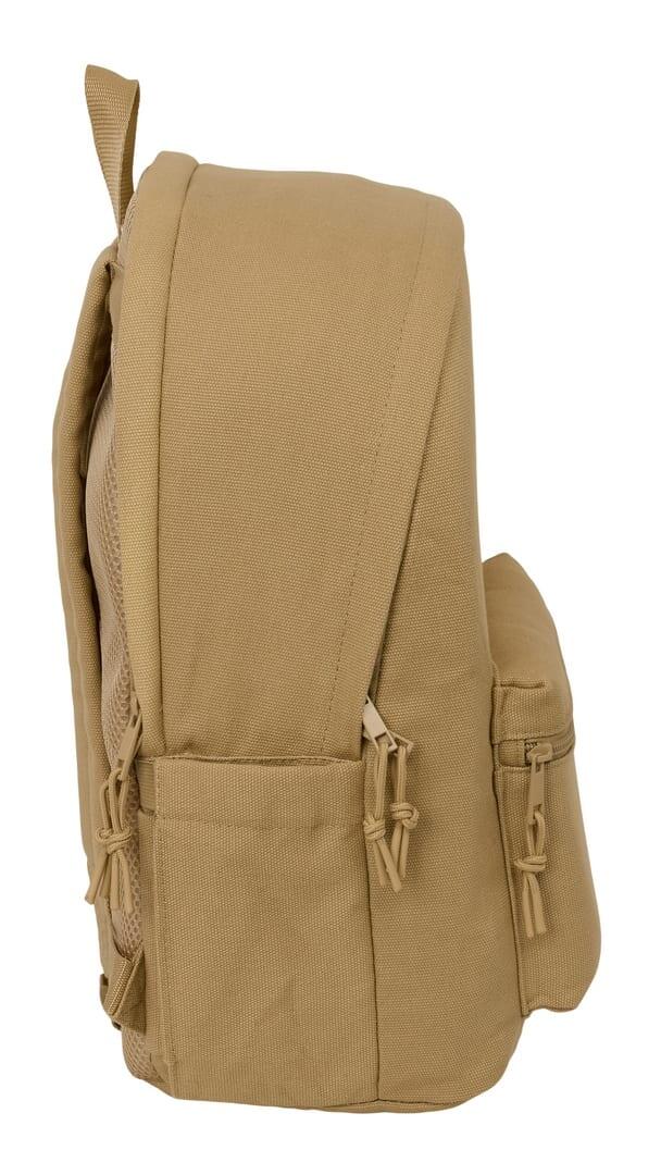 Mochila para laptop para adultos com porta USB e bolso frontal, marrom. 4/6