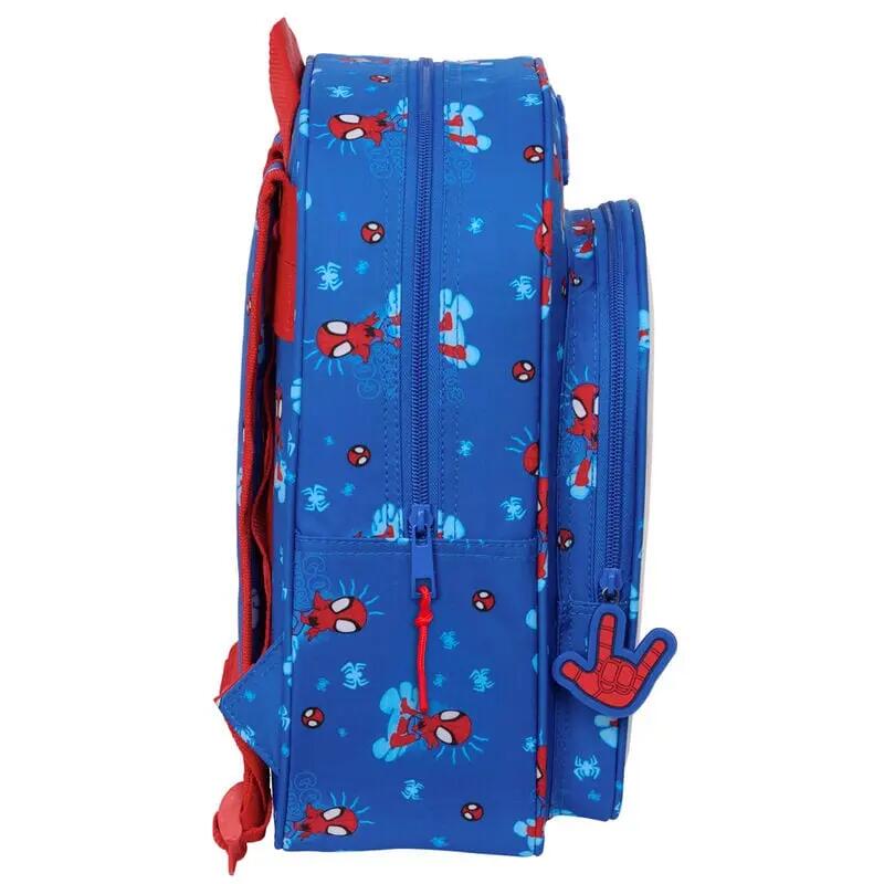 Zaino per bambini Spidey, adattabile al trolley, con tasca frontale, colore blu. 3/3