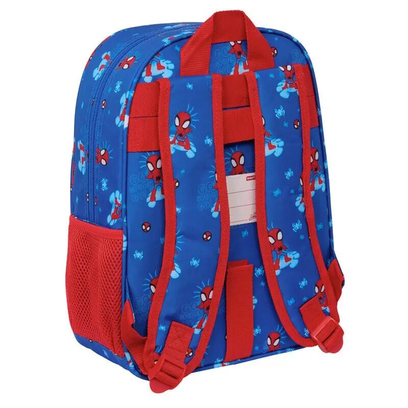 Zaino per bambini Spidey, adattabile al trolley, con tasca frontale, colore blu. 2/3