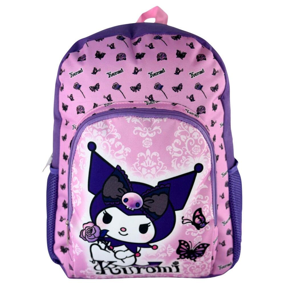 Zaino per bambini Kuromi Hello Kitty 40 cm con tasca frontale, colore viola 2/2