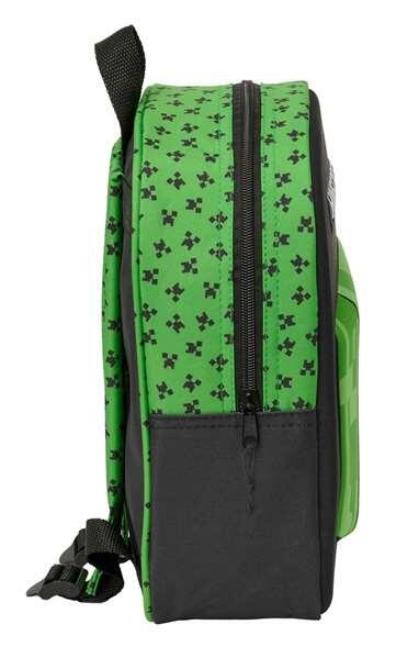 Mochila infantil Minecraft 3D com zíper e alça, verde 3/3