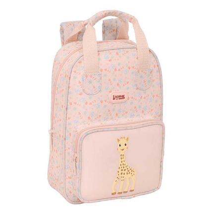 Sac à dos enfant Sophie la Girafe avec poche avant et bretelles réglables, beige