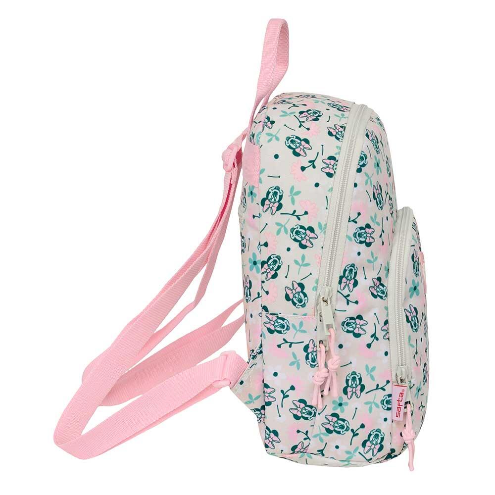 Mochila infantil mini da Minnie Mouse com bolso frontal e zíper - Rosa 3/4